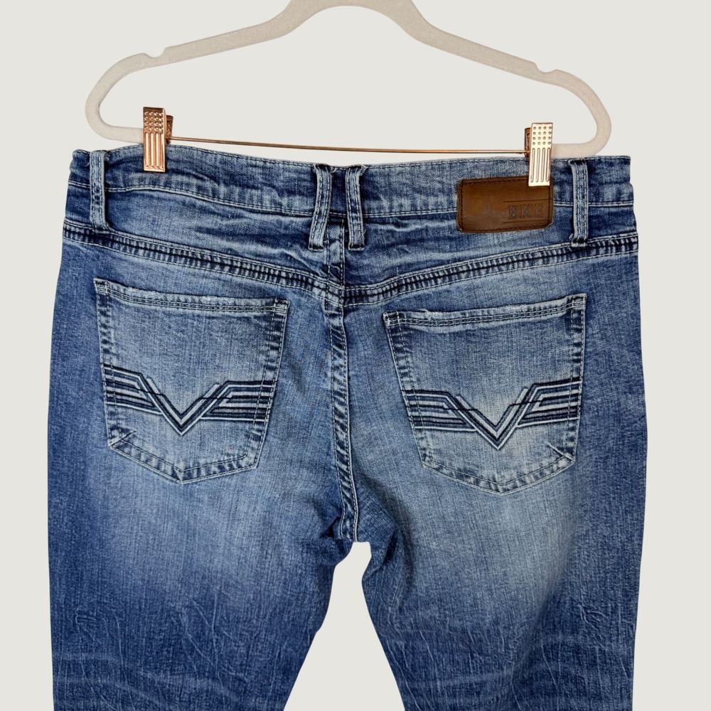 BKE Jake Bootleg Jeans Mens 36S Blue Denim ABC15199 Medium Wash Stretch 29.5"